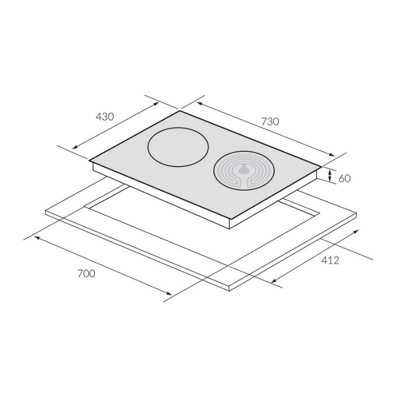 Bếp từ hồng ngoại âm 2 vùng nấu Eurosun EU-TE509Max 