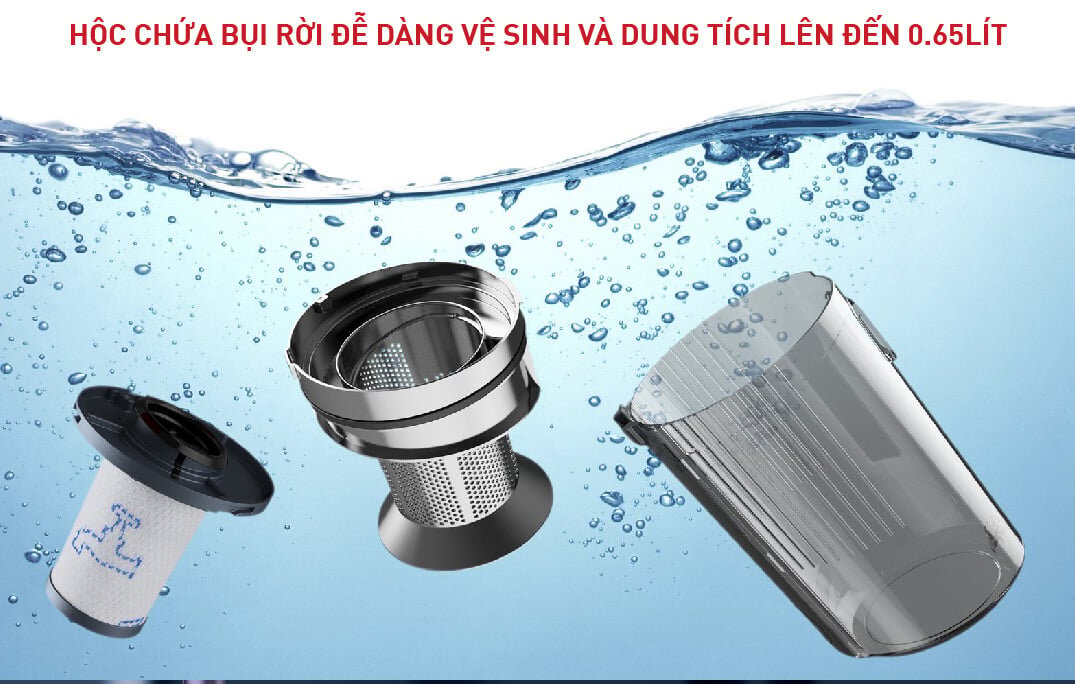 Hộp chứa bụi có dung tích là 0.65 lít Hộp chứa bụi có dung tích là 0.65 lít