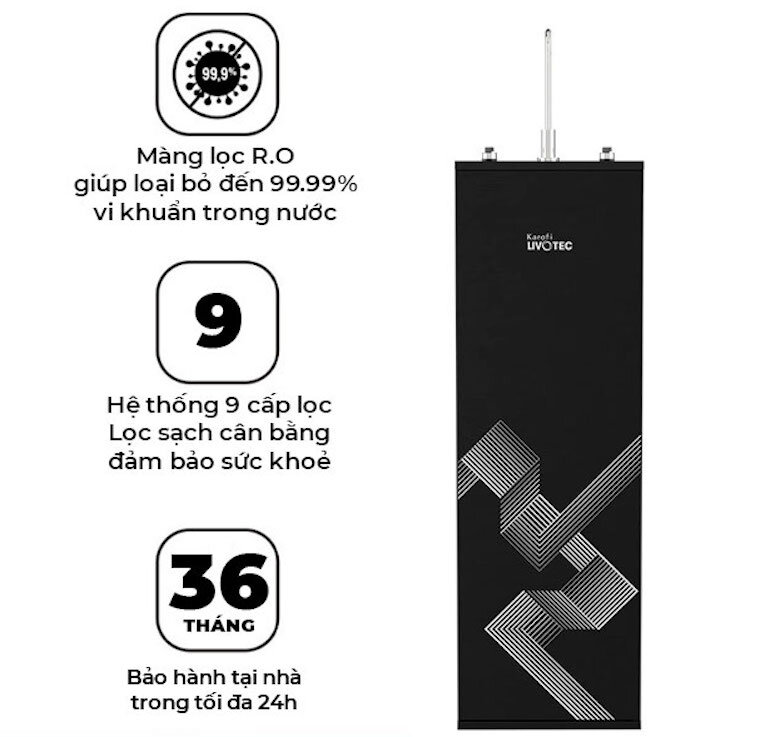 Máy lọc nước nóng lạnh Karofi Livotec 626