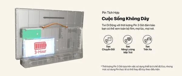 Tivi Coocaa 24LP6000G tích hợp pin, thời lượng 3 giờ