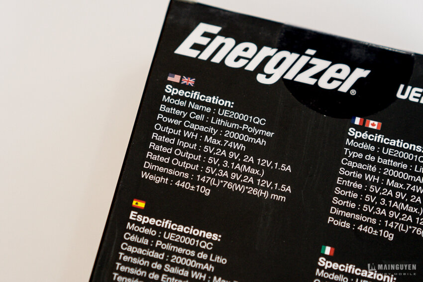 PIN DỰ PHÒNG ENERGIZER POWER BANK UE10004QC