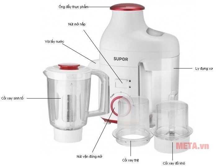 Máy ép trái cây đa năng 4 trong 1 Supor ZQ40VN-250