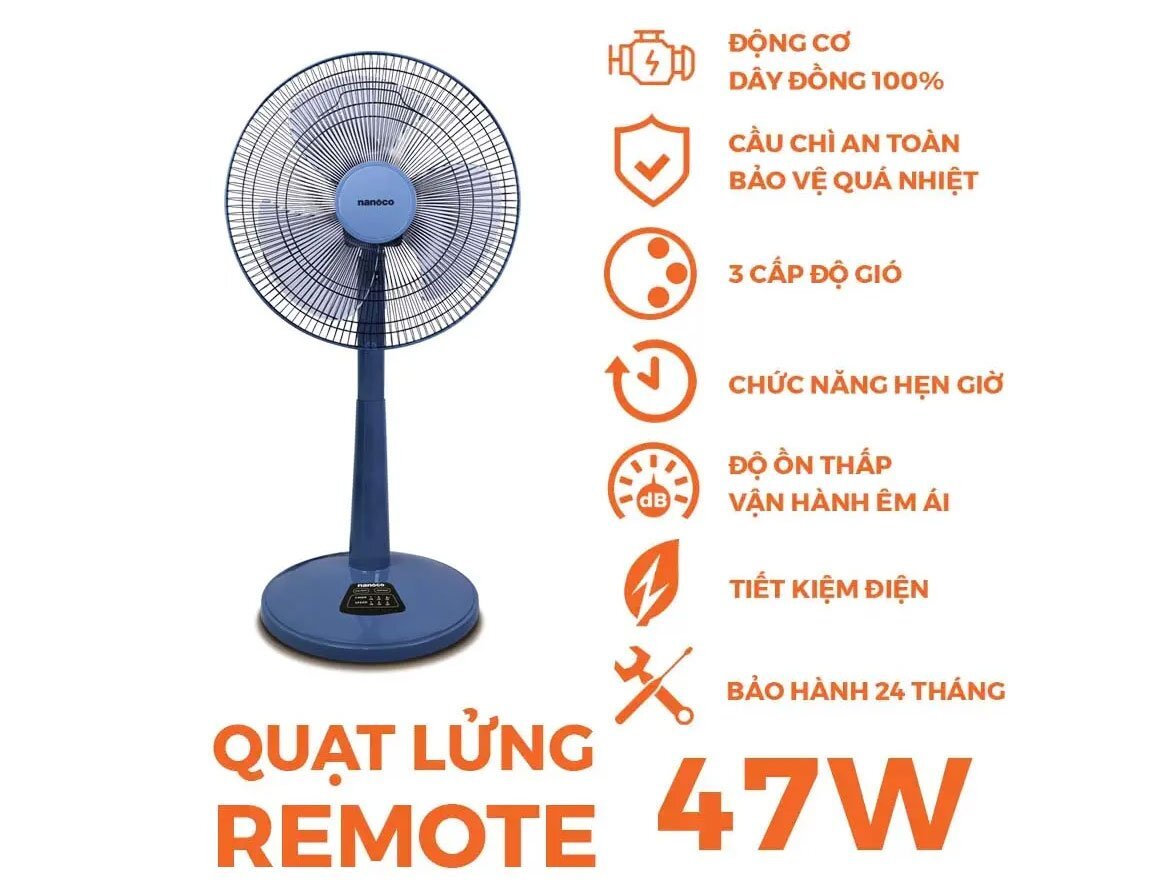 Quạt lửng Nanoco NLF1624RC