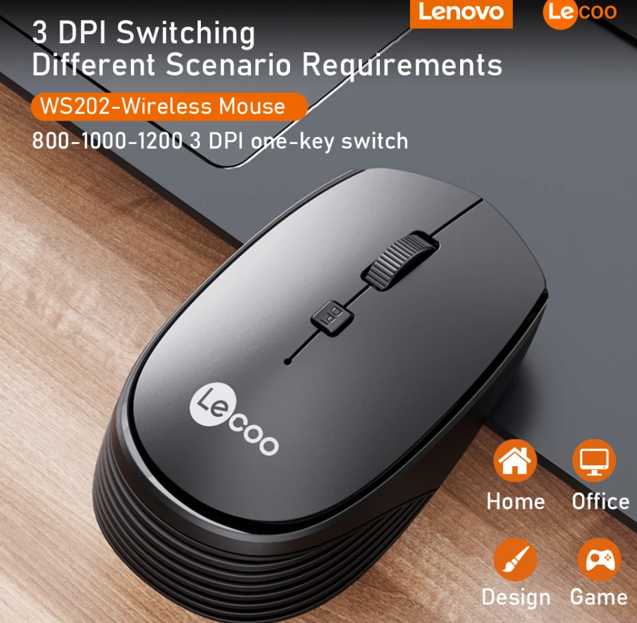 Chuột không dây Lecoo WS202 xám (USB) 4