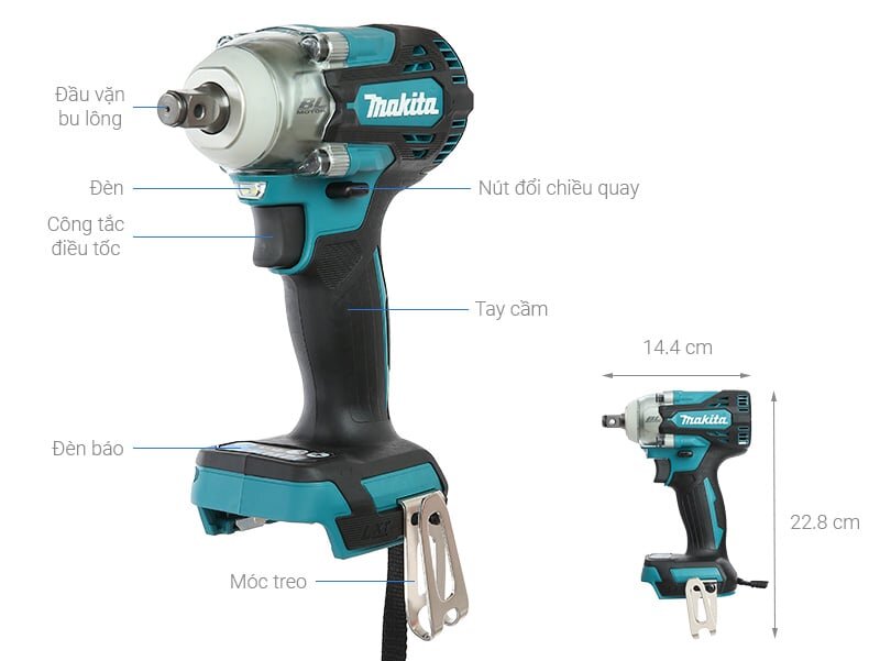 Máy siết bu lông pin Makita DTW300Z