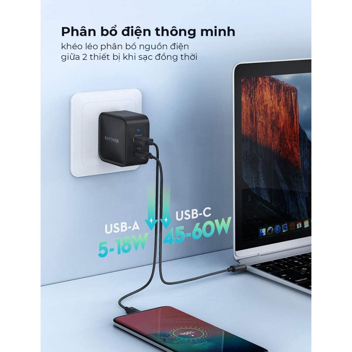 Củ sạc nhanh RavPower Pioneer RP-PC133