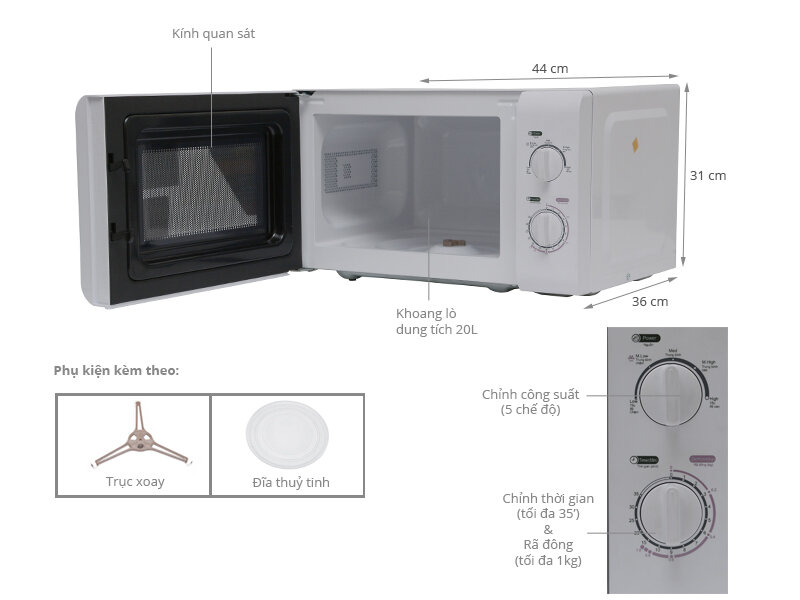 Lò vi sóng Sanyo EM-S2182W 20 lít Lò vi sóng Sanyo EM-S2182W 20 lít