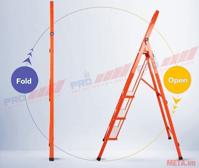 Thang khung sắt bậc nhôm bản to Pro 5 bậc PRS-05