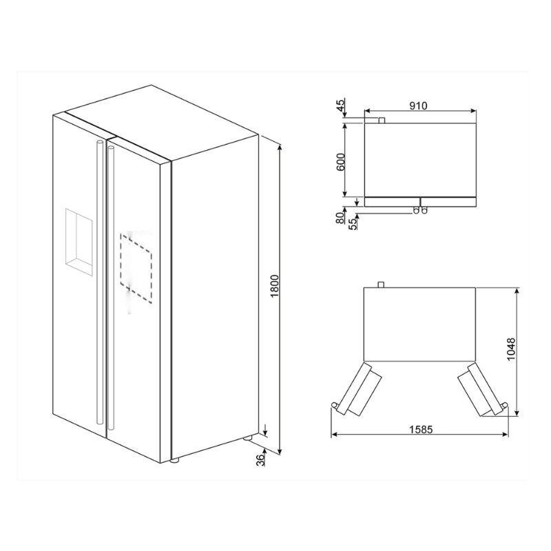 Tủ lạnh Smeg 616 lít SBS662X 