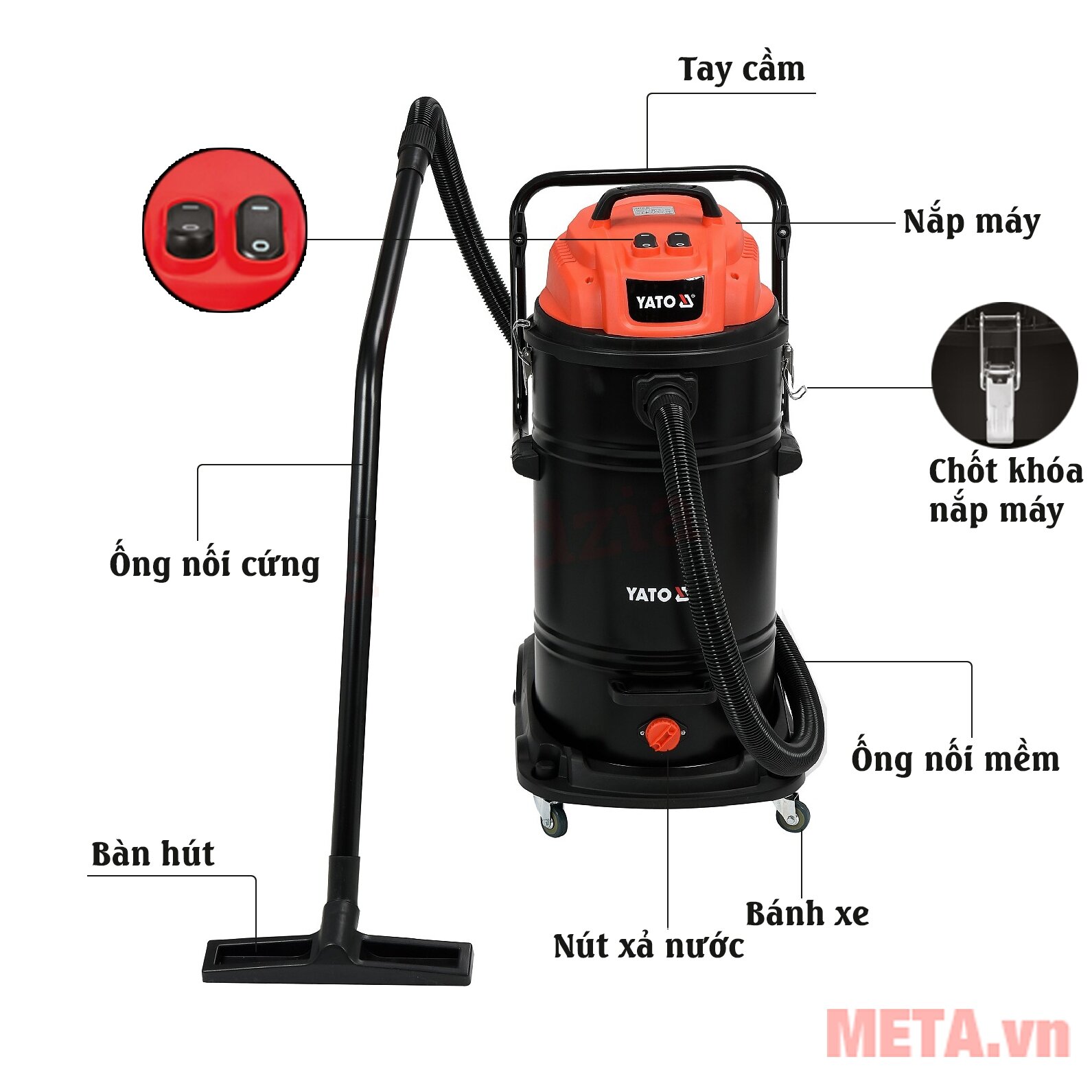 Máy hút bụi công nghiệp Yato YT-85710 Máy hút bụi công nghiệp Yato YT-85710