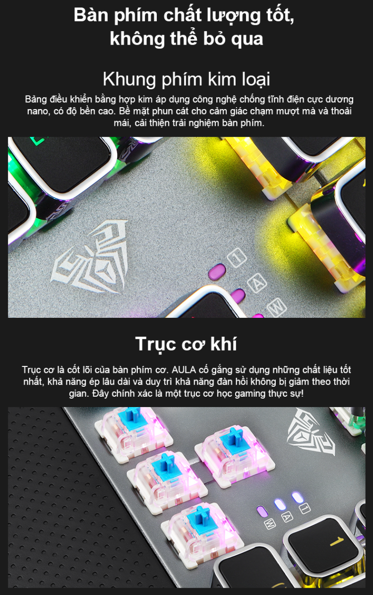 Bàn phím cơ gaming AULA F2058 Màu đen 7