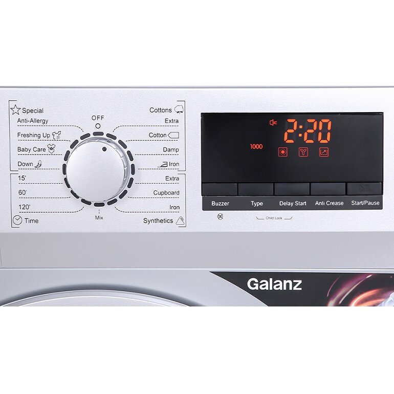 Bảng điều khiển Galanz 7 kg DV-70T5C (S)