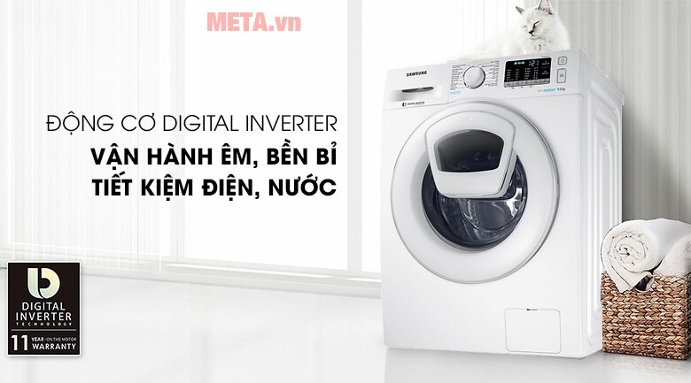 Vận hành êm ái, tiết kiệm điện nhờ trang bị công nghệ Inverter hiện đại Máy giặt gia đình
