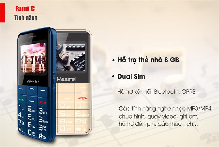 Điện thoại Masstel Fami C -Red