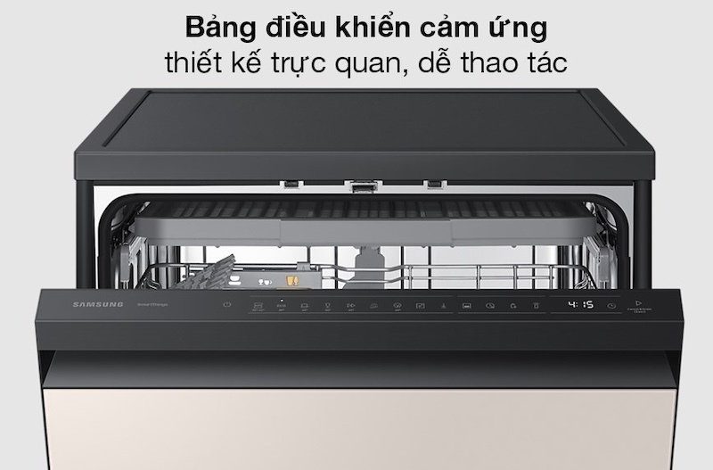 Máy rửa bát độc lập 14 bộ Samsung Bespoke DW60CB750FAP/SV 4 Bảng điều khiển cảm ứng được thiết kế ẩn bên trong