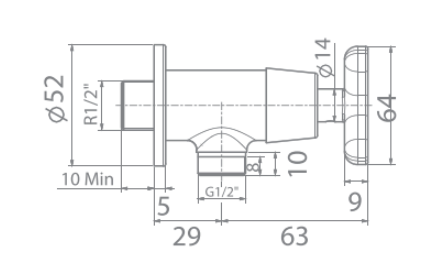 Bản vẽ kỹ thuật vòi sen lạnh American Standard WF-T704