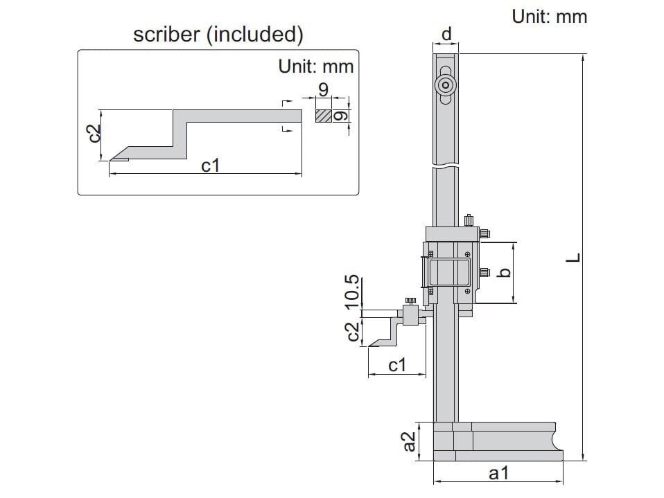 Thước đo cao cơ khí Insize 1250-300