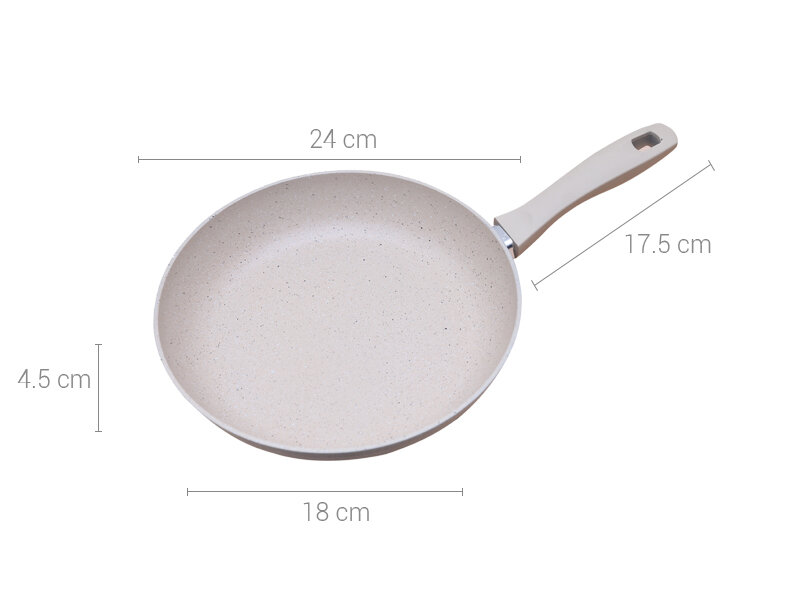 Chảo nhôm đáy từ chống dính đá hoa cương 24 cm Happycook Charm CHP-24 Chảo nhôm đáy từ chống dính đá hoa cương 24 cm Happycook Charm CHP-24