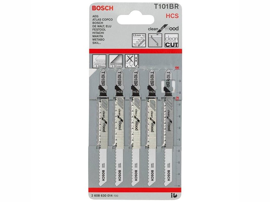 Bộ 5 lưỡi cưa lọng Bosch cho gỗ T 101 BR - 2608630014