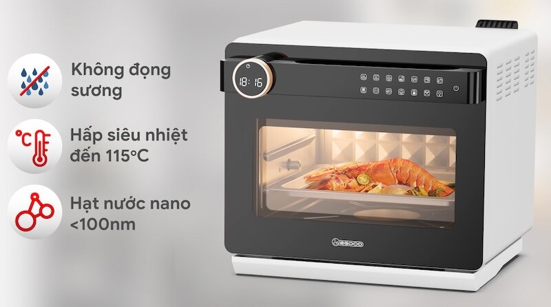 Nồi chiên không dầu kèm hấp 2GOOD S100 được trang bị bảng điều khiển cảm ứng hiện đại