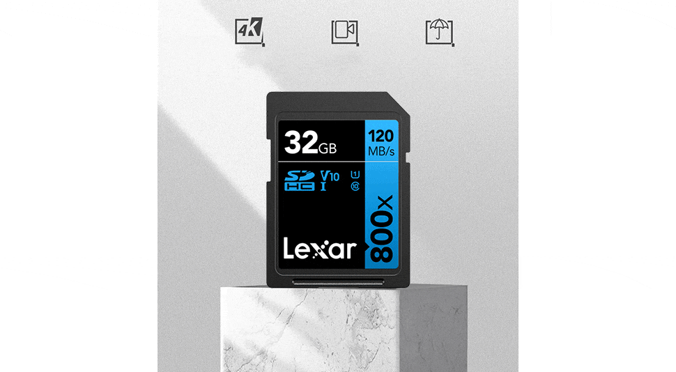 Thẻ nhớ SD Lexar Professional 800x SDXC V30 32Gb (R/W:120/45M)