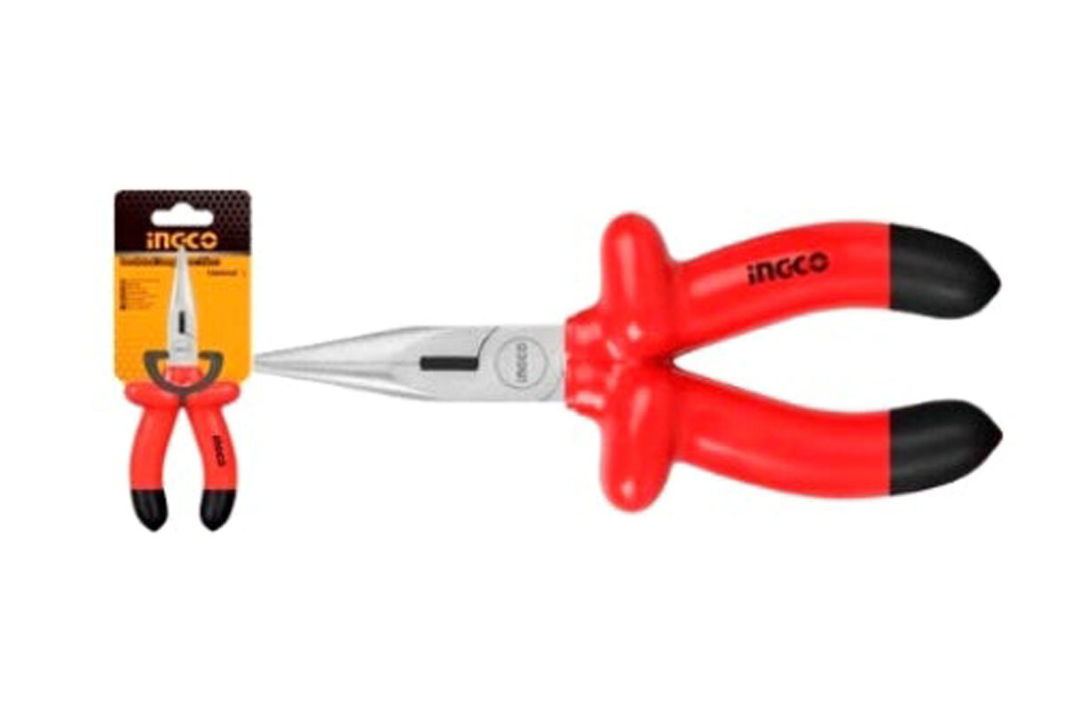 Kềm mũi nhọn mỏ dài cách điện 200mm INGCO HILNP01200