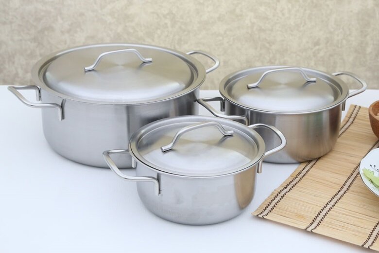 Bộ 3 nồi inox đáy từ Happycook Elegan EL-06SRY Bộ 3 nồi inox đáy từ Happycook Elegan EL-06SRY