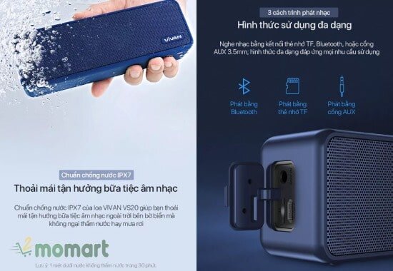 Khả năng kháng nước của Loa bluetooth Vivan VS20