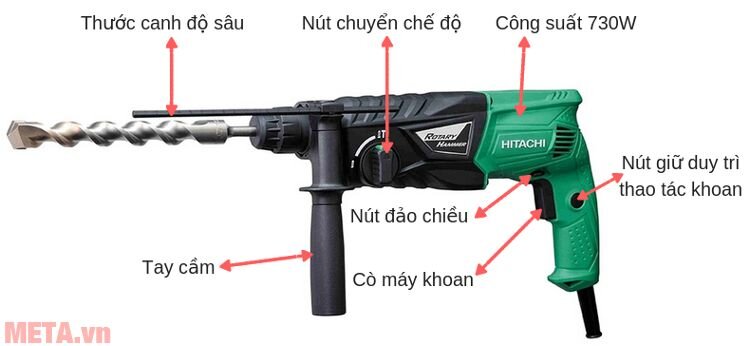 Máy khoan động lực Hitachi DH24PG 730W