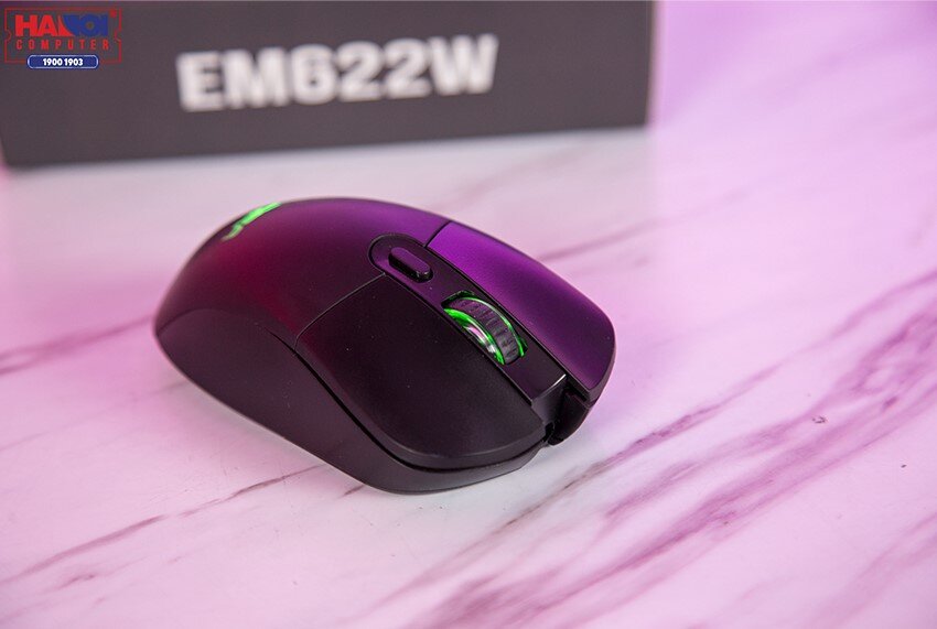 Chuột Không dây E-Dra EM622W Đen (USB/RGB/Huano20M/Avago3327/12400dpi)