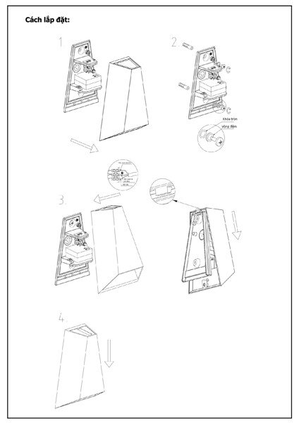 Đèn Gắn Tường Trang Trí Ngoài Trời LED NBL2541-6 Ánh Sáng Trắng (Sao chép)