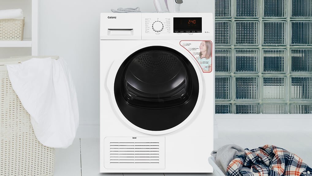 Máy sấy ngưng tụ Galanz 8kg DC-80S5C có kiểu dáng cửa trước hiện đại