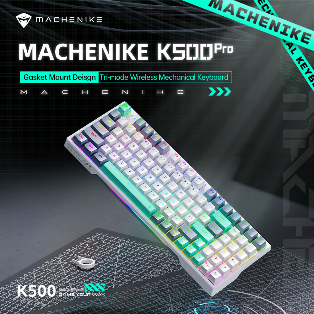 Bàn phím Machenike K500 Pro-B94W Tri-Mode RGB Silver Switch 1