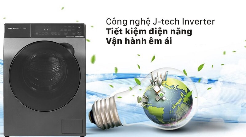 Máy giặt Sharp Inverter 12.5 Kg ES-FK1252PV-S công nghệ inverter