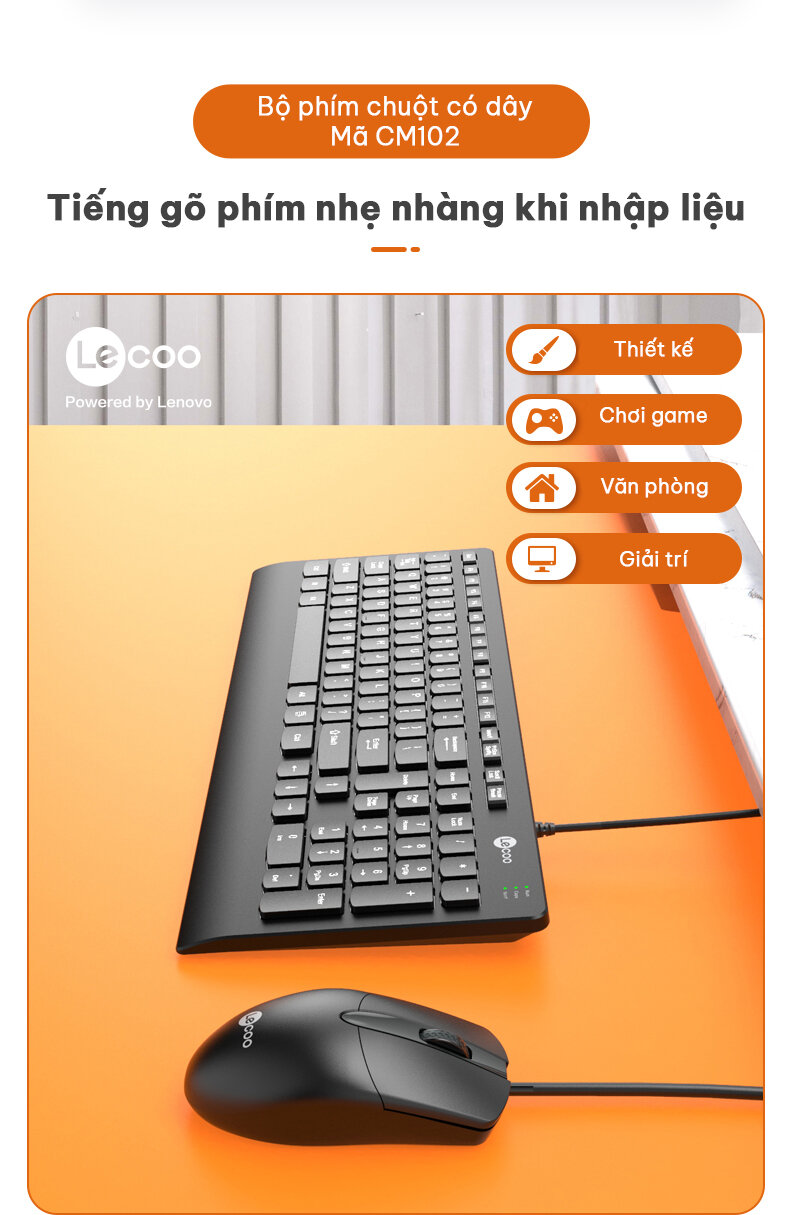 Bộ Bàn phím chuột Lecoo CM103 đen (USB) 2