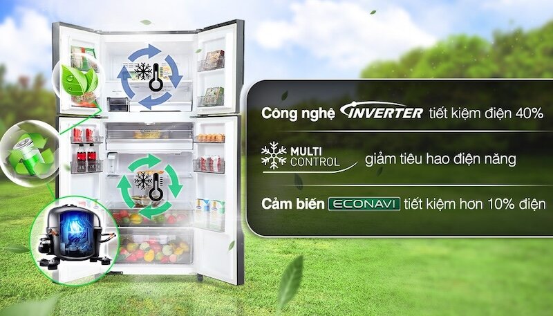 Tủ lạnh Panasonic Inverter 550 lít NR-DZ601YGKV khử mùi, kháng khuẩn tối ưu với Nanoe-X