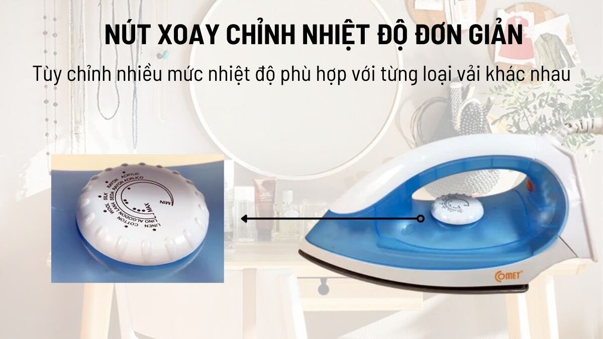 Comet CM1126 trang bị nút xoay chỉnh nhiệt độ đơn giản