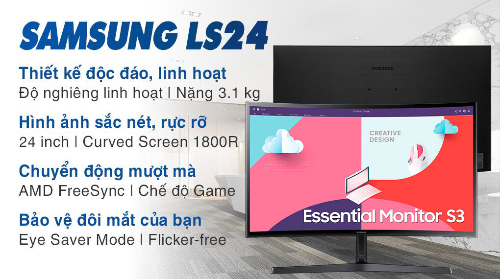 Màn hình Samsung LS24C366EAEXXV tổng quan