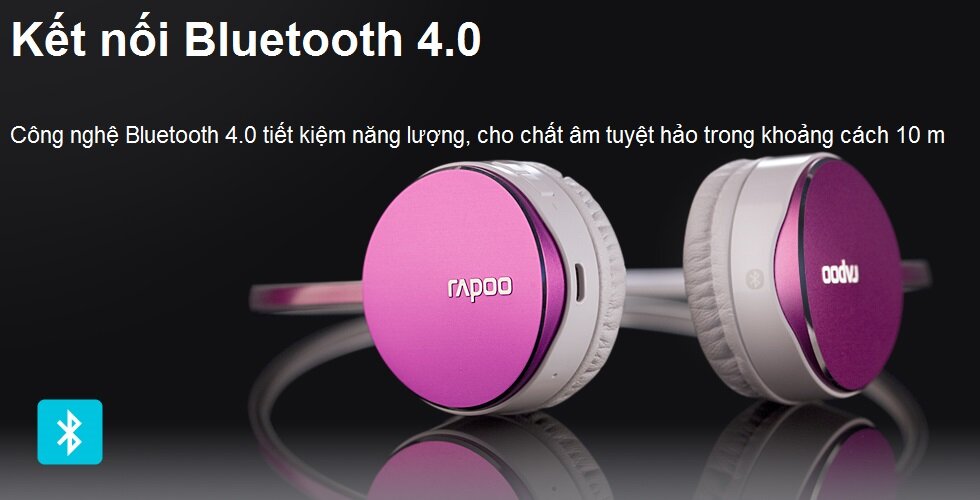 Tai nghe không dây Rapoo S500 (Xanh, hồng, vàng gold, bạc, xám)