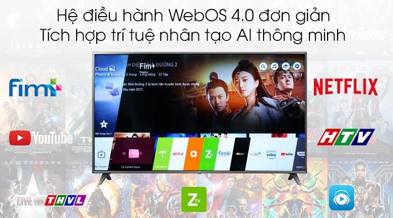 Smart Tivi LG 75 inch 75UK6500PTB, 4K Active HDR, ThinQ AI