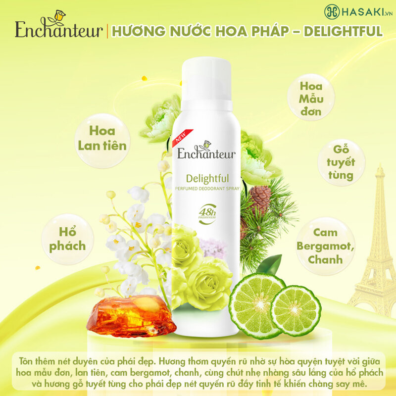 Xịt Khử Mùi Enchanteur Hương Nước Hoa 150ml Xịt Khử Mùi Enchanteur Khô Thoáng 150ml