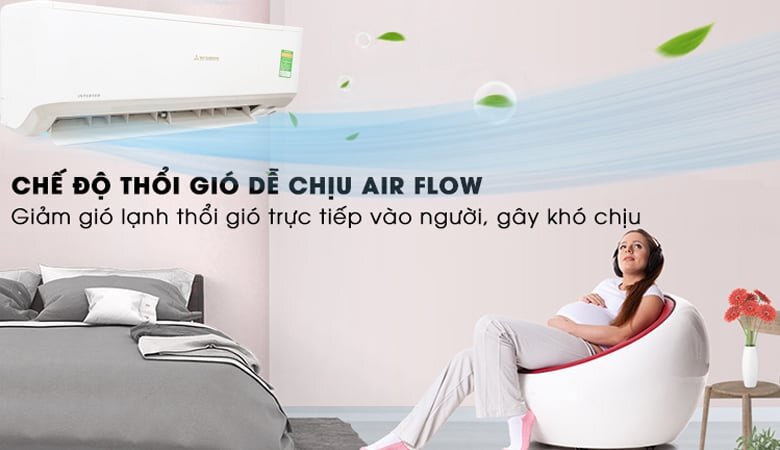 Điều hòa Mitsubishi Heavy SRK13YZP-W5/SRC13YZP-W5 thổi gió dễ chịu
