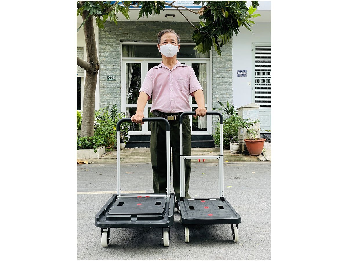 Xe đẩy hàng 4 bánh gấp gọn Maxkiwi PT-0096B (100Kg)
