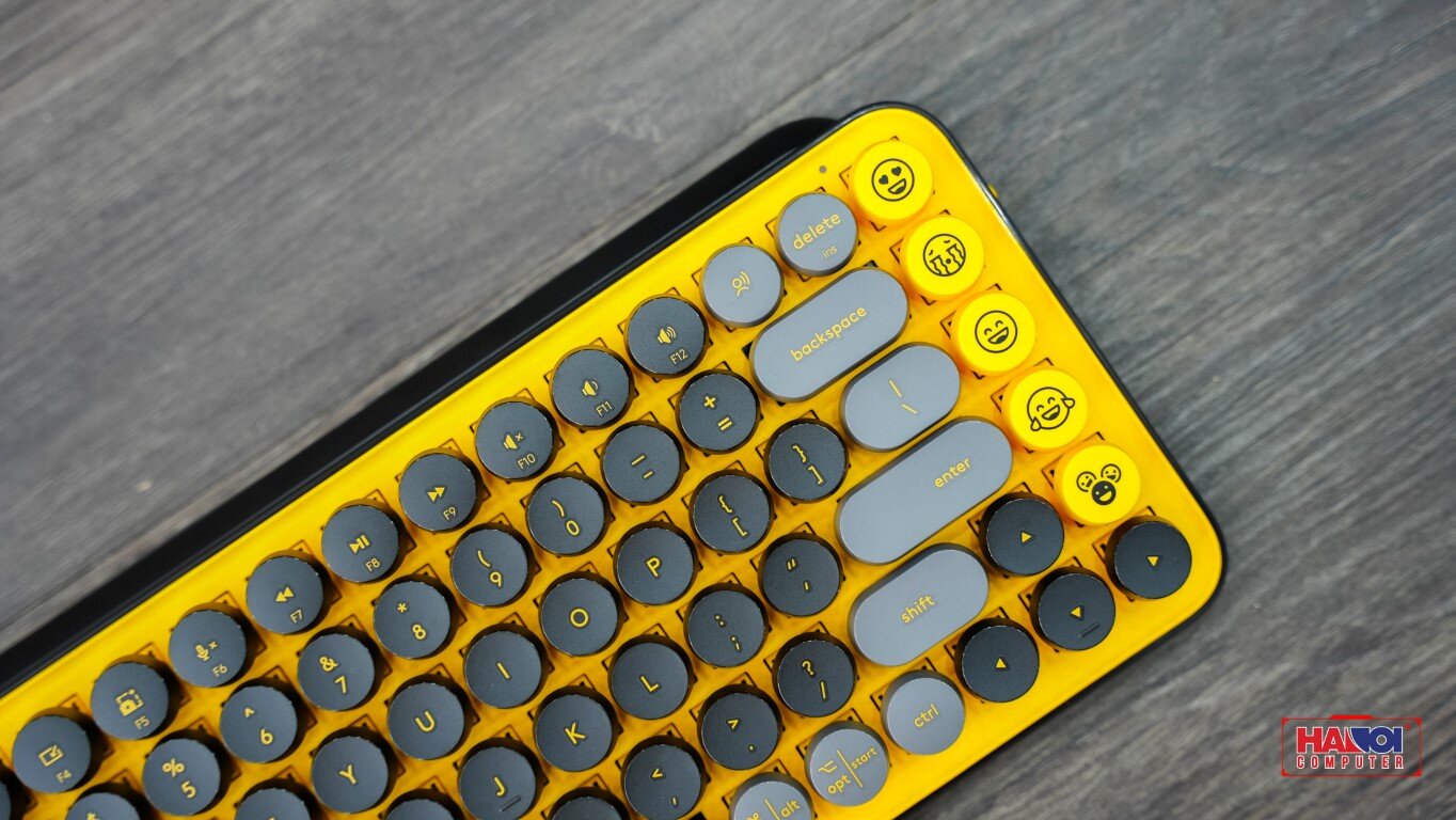 Bàn phím không dây Logitech Pop Keys Blast Yellow (USB/Bluetooth/Vàng-Đen)