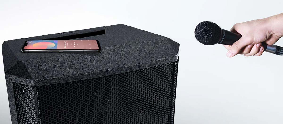 Loa kéo LG XBOOM RM2 cho phép kết nối 2 micro cùng lúc