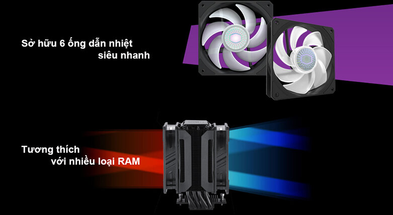 Tản nhiệt khí CM MasterAir MA612 Stealth ARGB (MAP-T6PS-218PA-R1) | Tương thích với nhiều loại RAM