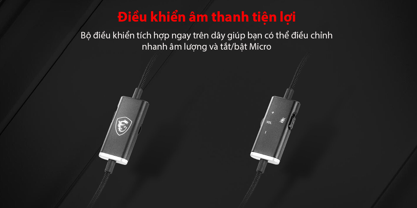 Tai nghe gaming có dây MSI Immerse GH20 (màu đen) 6