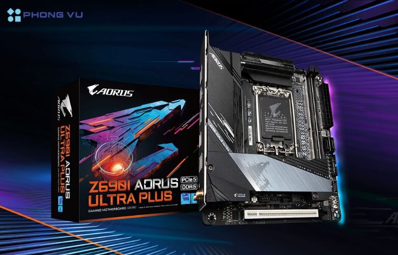 Mainboard Gigabyte Z690I AORUS ULTRA PLUS được thiết kế theo chuẩn mini-ITX nhỏ gọn,