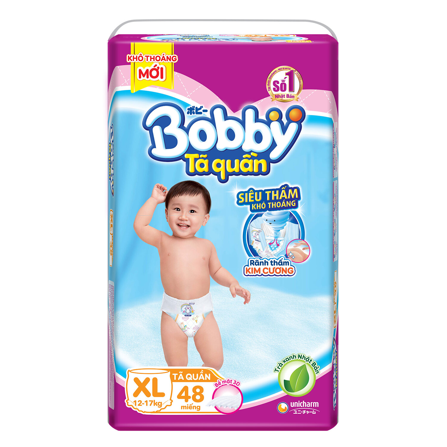  Bỉm - Tã quần Bobby size XL 48 miếng (cho bé 12 -17kg)