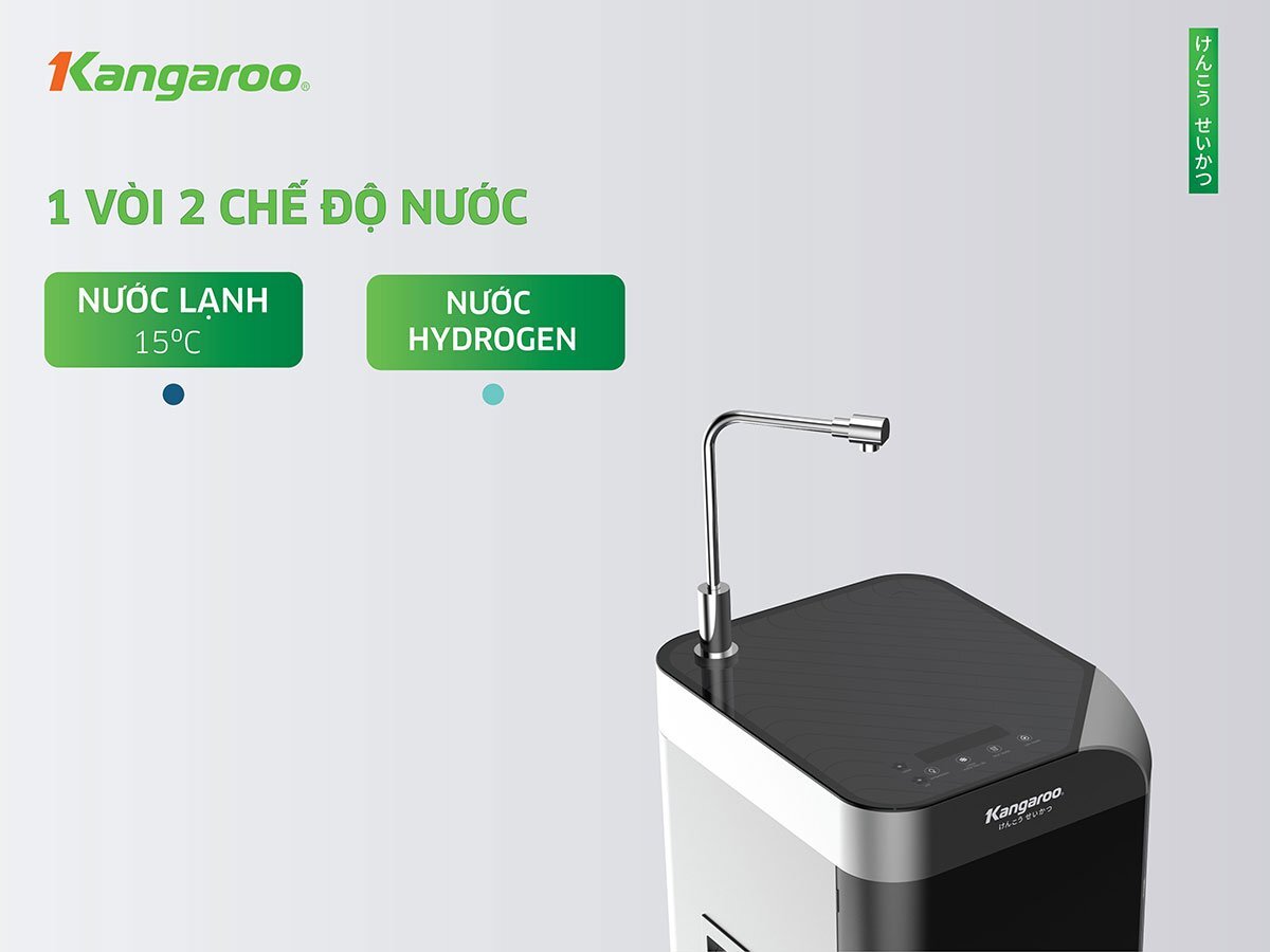 Máy lọc nước RO Kangaroo KG100EW có 1 vòi với 2 chế độ nước